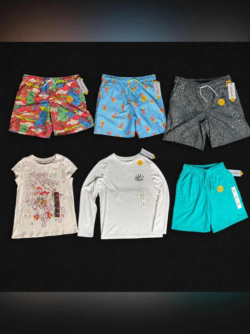 Kids Boys Clothing Lot of 6 Size Medium M (8) Cat & Jack Disney Swim Trunks NWT